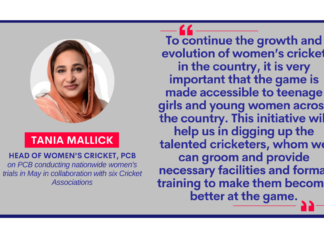 Tania Mallick, Head of Women's Cricket, PCB on PCB conducting nationwide women's trials in May in collaboration with six Cricket Associations