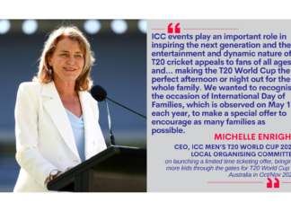 Michelle Enright, CEO, ICC Men’s T20 World Cup 2022 Local Organising Committee on launching a limited time ticketing offer, bringing more kids through the gates for T20 World Cup in Australia in Oct/Nov 2022