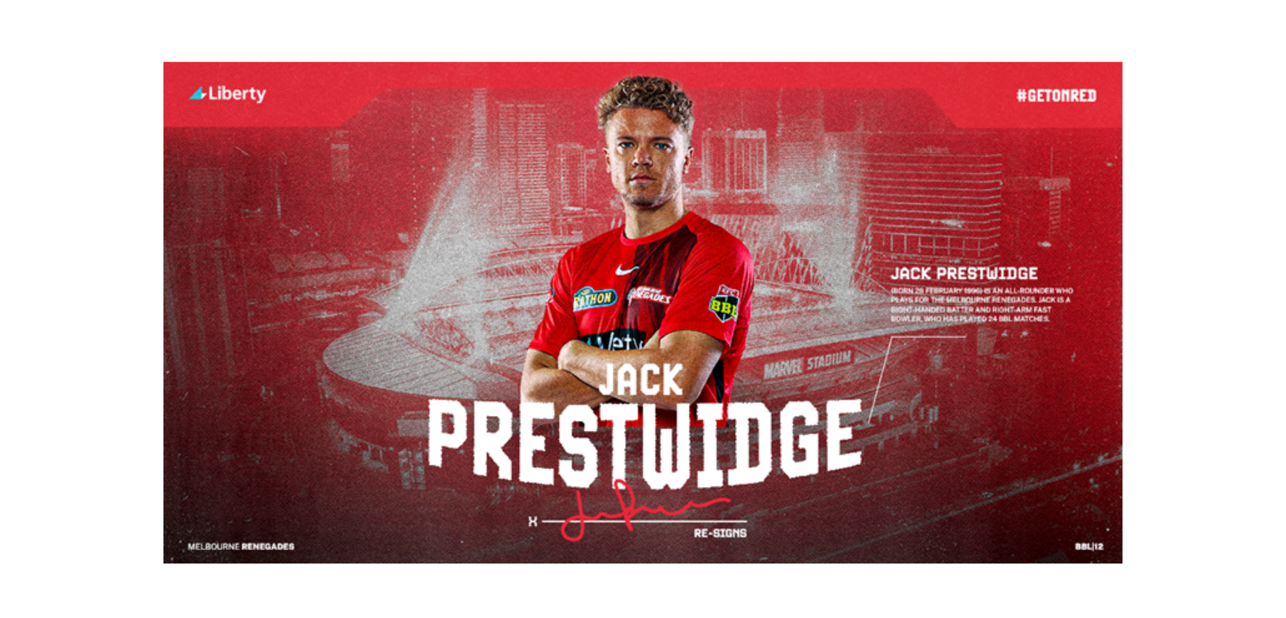 Melbourne Renegades: Jack Prestwidge signs on for BBL|12