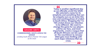Graeme Smith, Commissioner, South Africa T20 League unveiling South Africa’s Premier T20 League as the SA20