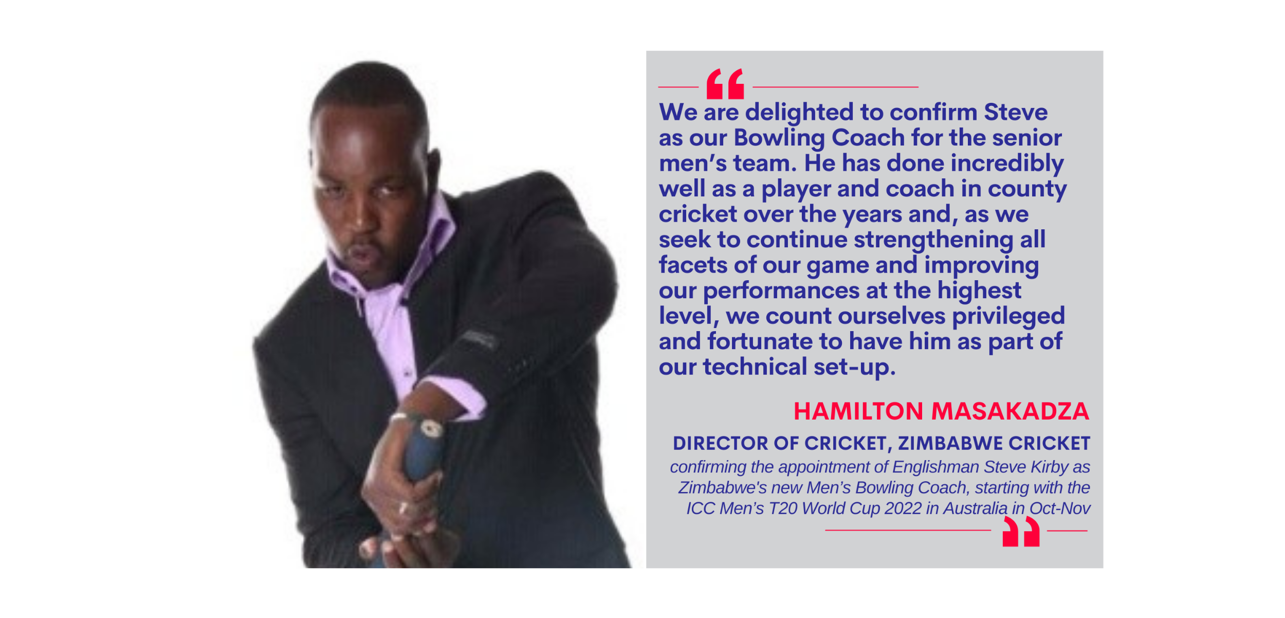 Hamilton Masakadza, Director of Cricket, Zimbabwe Cricket on September 23, 2022