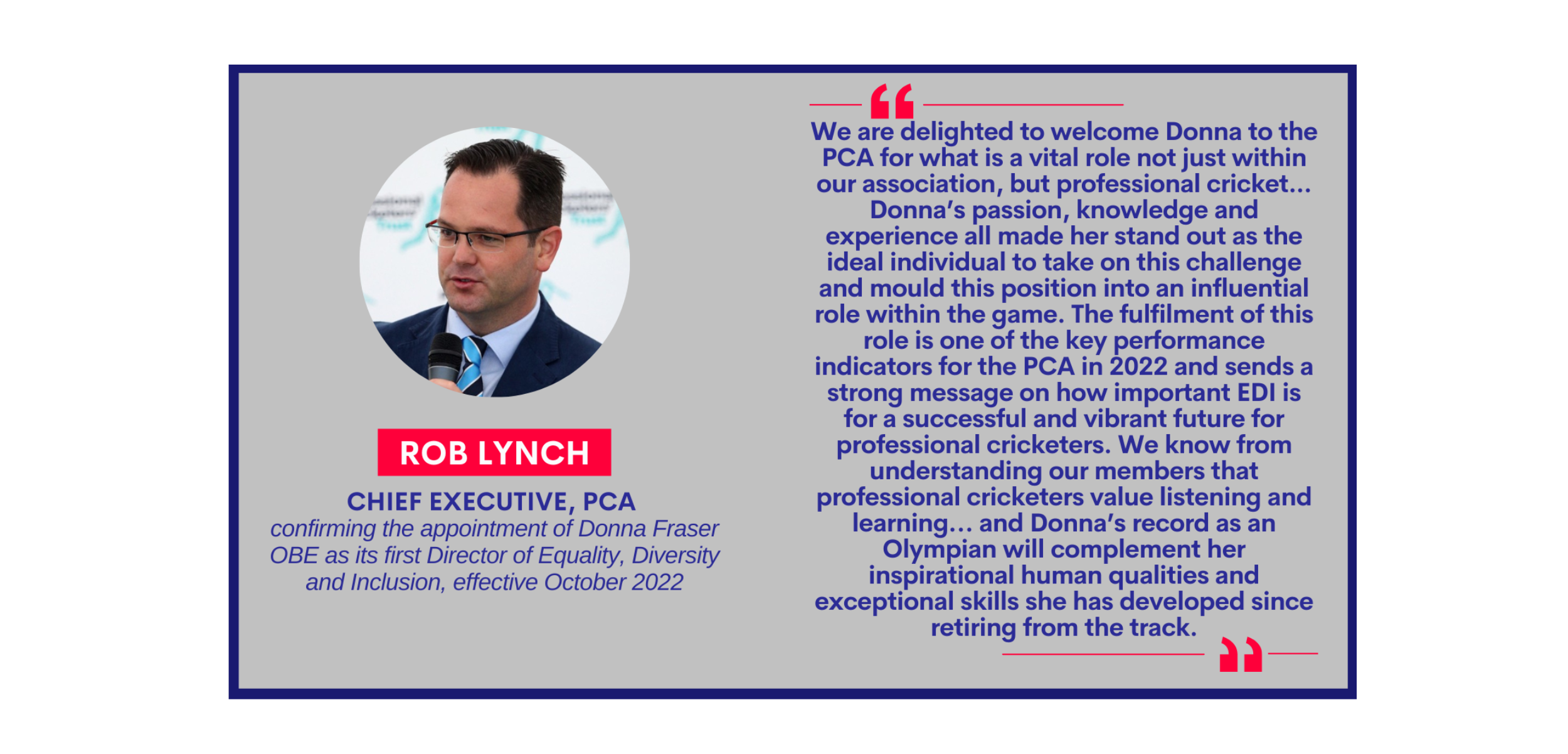 Rob Lynch, Chief Executive, PCA on September 27, 2022