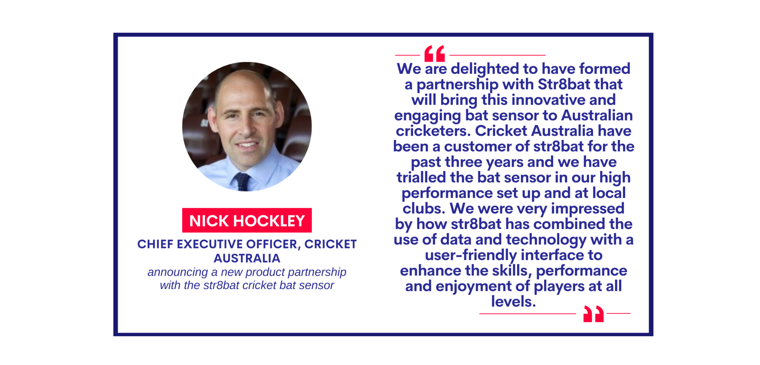 Nick Hockley, Chief Executive Officer, Cricket Australia on September 29, 2022