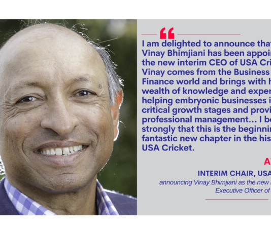 Atul Rai, Interim Chair, USA Cricket on October 22, 2022