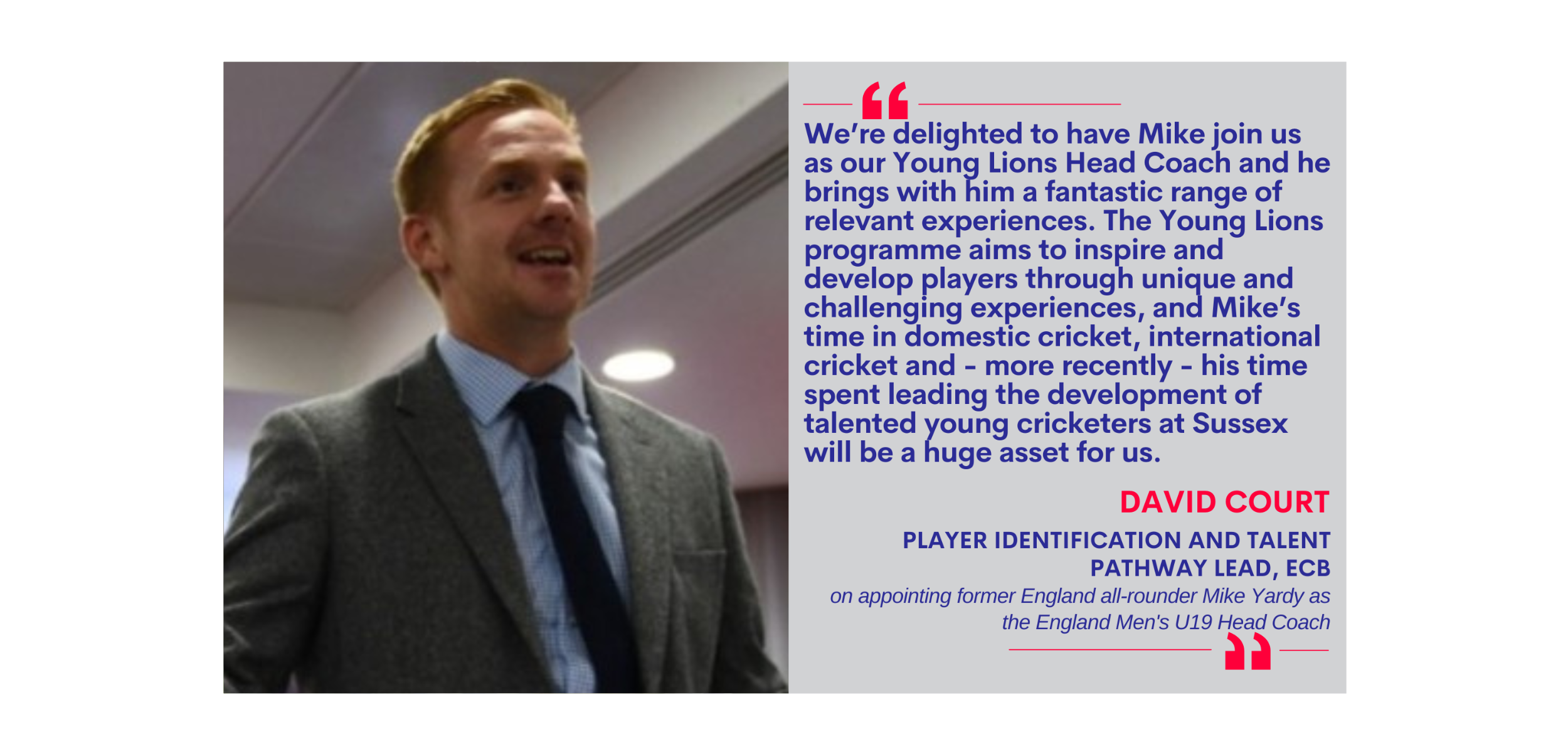 David Court, Player Identification and Talent Pathway Lead, ECB on October 27, 2022
