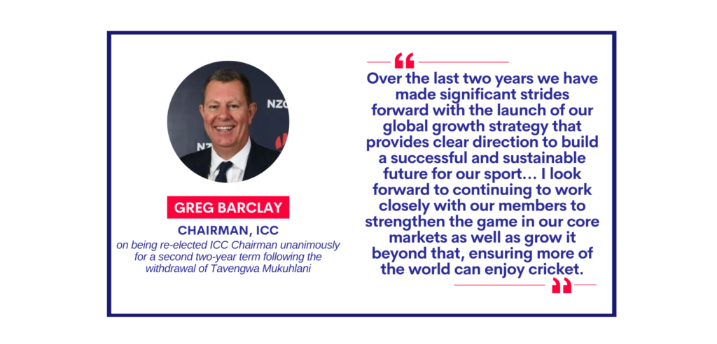 Greg Barclay, Chairman, ICC on November 12, 2022