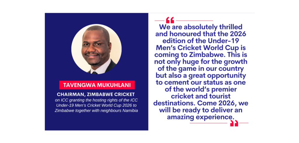 Tavengwa Mukuhlani, Chairman, Zimbabwe Cricket on November 14, 2022