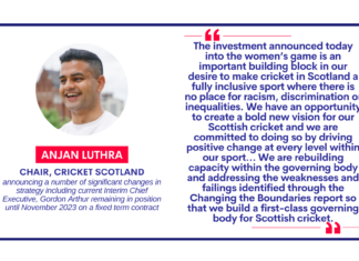 Anjan Luthra, Chair, Cricket Scotland on November 18, 2022