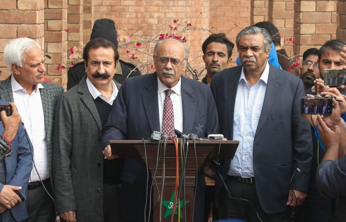 PCB: Najam Sethi interacts with local media
