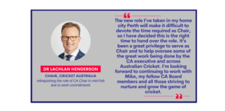 Dr. Lachlan Henderson, Chair, Cricket Australia on December 11, 2022