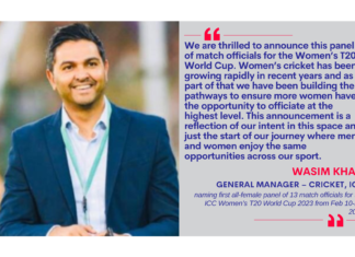 Wasim Khan, General Manager – Cricket, ICC on January 28, 2023