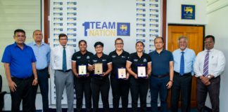 SLC felicitated the four Sri Lankan female match officials on the ICC panels