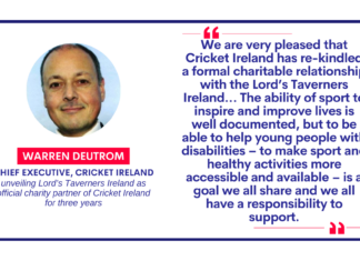 Warren Deutrom, Chief Executive, Cricket Ireland on May 31, 2023