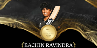 Ravindra and Matthews crowned ICC Players of the Month for October