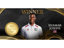 Joseph and Hunter win ICC Player of the Month awards for January