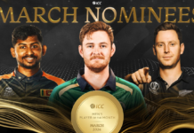 ICC reveals contenders for March Player of the Month awards