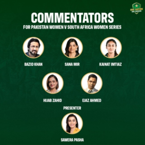 PCB confirms commentators for Pakistan v South Africa women series