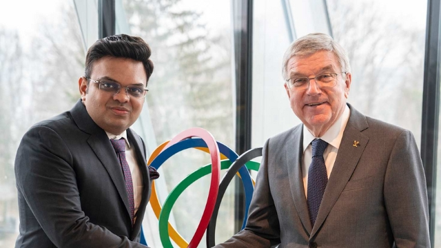 ICC Chair Jay Shah with IOC President Thomas Bach