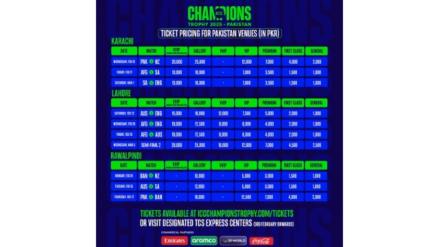ICC Mens Champions Trophy Tickets