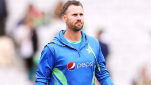 Shaun Tait, fast bowling coach of Karachi Kings, wearing team training gear during HBL PSL 10 in 2025.
