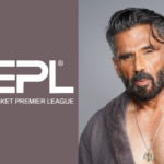 Actor Suniel Shetty next to the Global e-Cricket Premier League (GEPL) logo.
