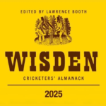 Wisden Cricketers’ Almanack 2025 cover featuring its iconic logo and edited by Lawrence Booth, set against a bright yellow background.