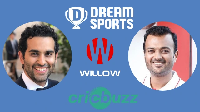 Satyna Gajwani, Harsh Jain, Willow TV, Cricbuzz and Dream Sports Logos