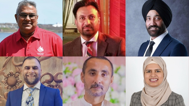 Portrait collage of six members of the Cricket Canada Board of Directors, each shown in formal attire.