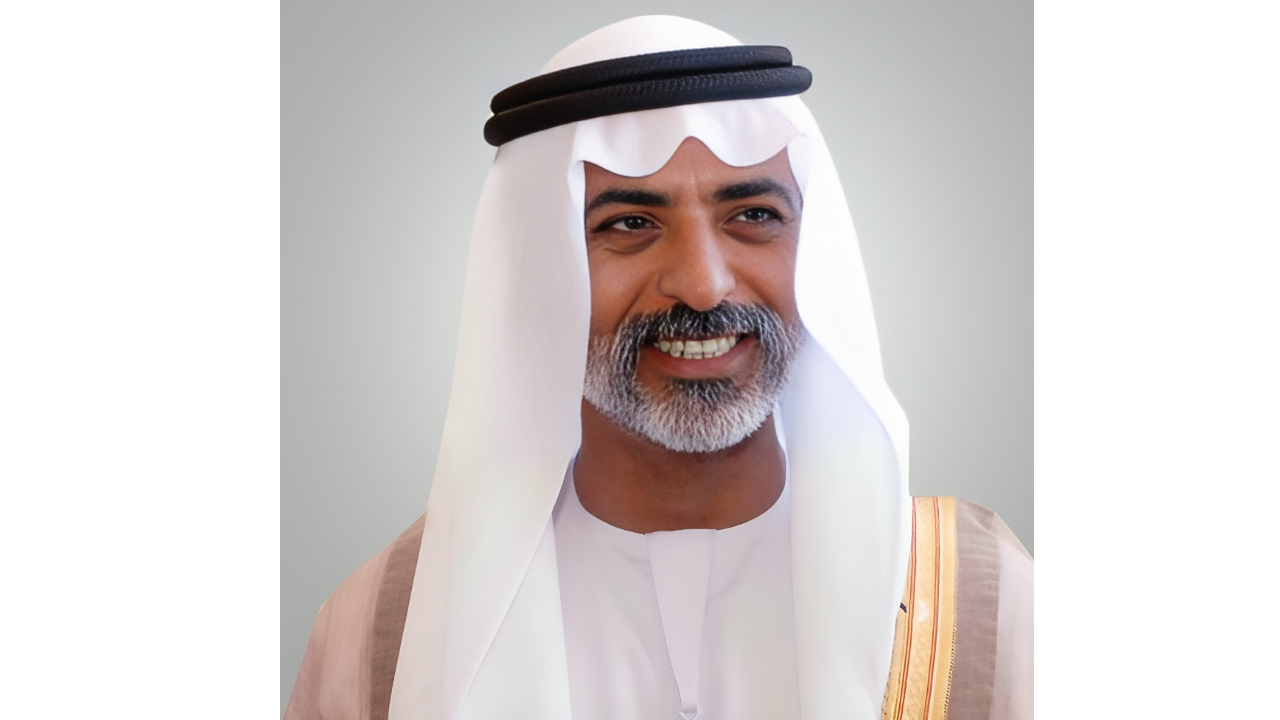 Portrait of Emirates Cricket Board Chairman Nahayan Mabarak Al Nahayan wearing traditional Emirati attire and smiling.