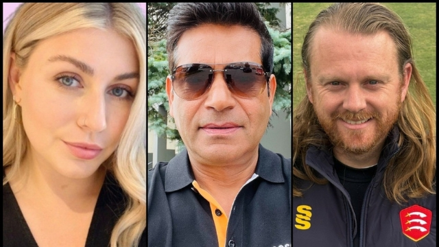 Side-by-side portrait photos of Kirstin Rosa Hood, Aqib Javed, and Daniel Porter.