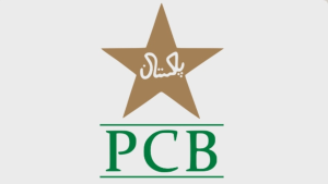Logo of the Pakistan Cricket Board (PCB) featuring a gold star with the word "Pakistan" in Urdu and green PCB text below.