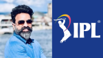 IPL Chairman Arun Singh Dhumal pictured beside the official Indian Premier League (IPL) logo.