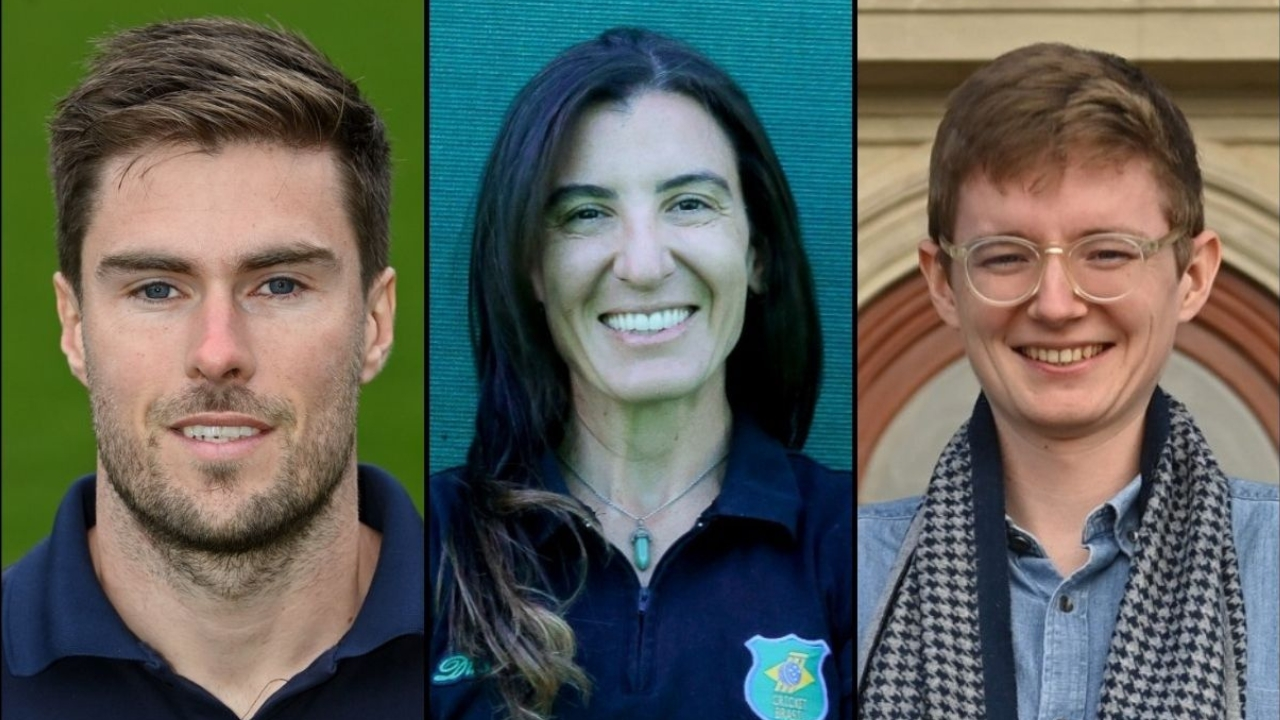 Tom Turner, Roberta Moretti Avery, and Matt Roller featured as prominent cricket leaders and influencers in 2025, representing diverse roles in the sport.