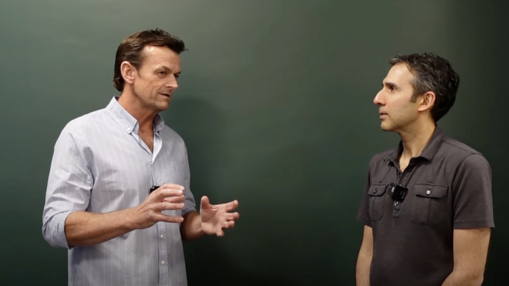 Adam Gilchrist being interviewed by Zee Zaidi on Willow’s “MLC Talk” cricket show.