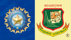 Logos of the Board of Control for Cricket in India (BCCI) and the Bangladesh Cricket Board (BCB) side by side.