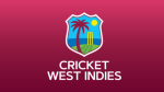 Official logo of Cricket West Indies featuring a palm tree, stumps, and sun on a maroon background.