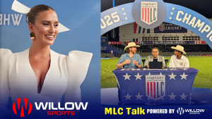 Grace Hayden alongside Aaman Patel, Emerging Cricket writer Nate Hays, and Cricexec founder Zee Zaidi on the MLC Talk panel powered by Willow Sports.