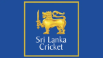 Official logo of Sri Lanka Cricket featuring a golden lion holding a sword on a blue background.