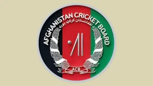 Official logo of the Afghanistan Cricket Board (ACB) featuring cricket stumps and national colors in a circular emblem.