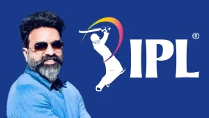 Arun Dhumal with the Indian Premier League (IPL) logo in the background