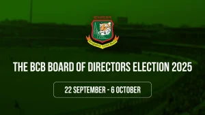 Official banner for the Bangladesh Cricket Board (BCB) Board of Directors Election 2025, scheduled from 22 September to 6 October.