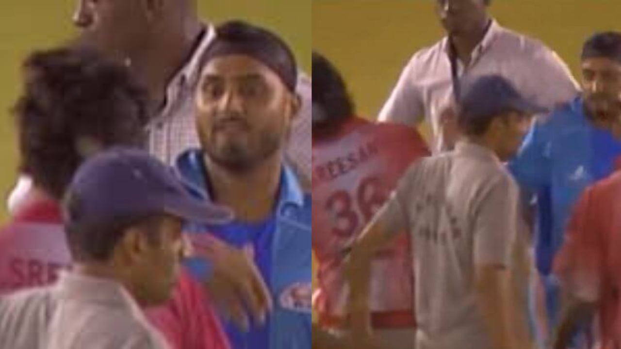 Harbhajan Singh and S Sreesanth involved in the infamous IPL slapgate controversy on the cricket field