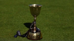 Rothesay County Championship trophy placed on a grass field during a sunny day
