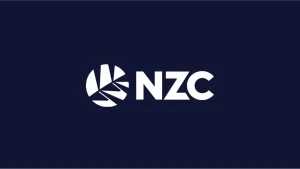 Official logo of New Zealand Cricket (NZC) on a dark background.