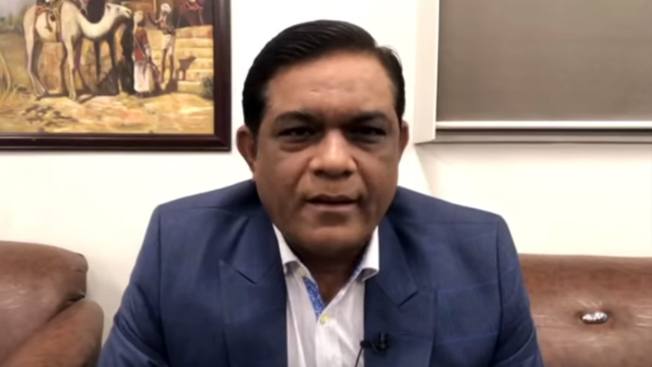 Rashid Latif, former Pakistan cricketer, speaking during an interview in a formal setting