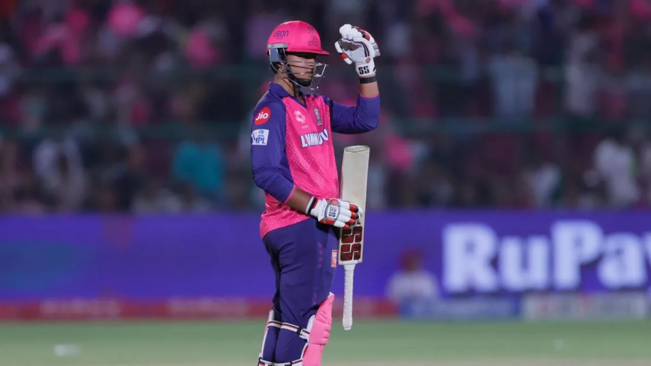 Vaibhav Sooryavanshi in Rajasthan Royals jersey during an IPL 2025 match