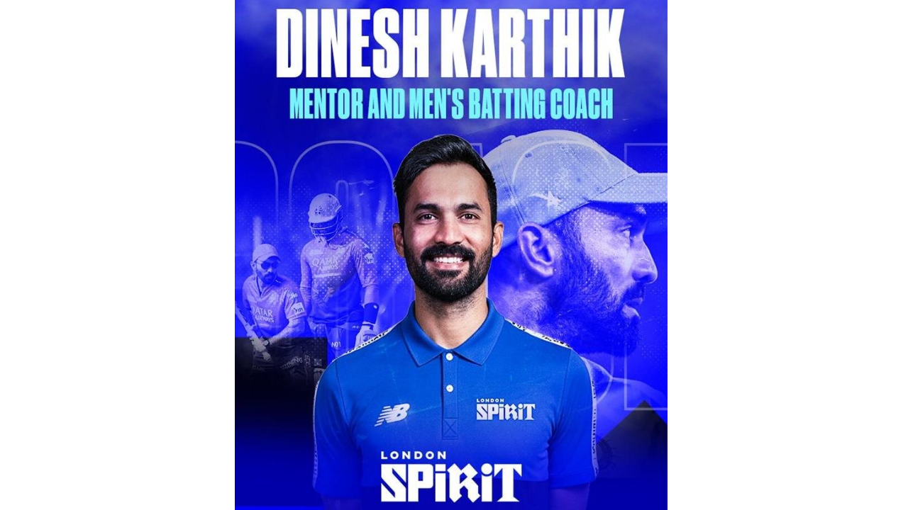 Dinesh Karthik in London Spirit jersey announced as mentor and men's batting coach