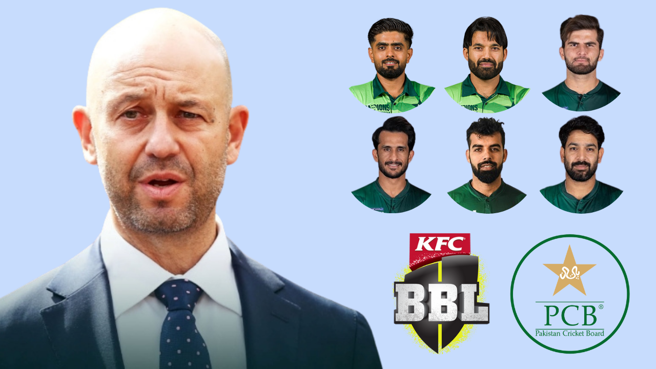 Todd Greenberg alongside BBL and PCB logos, with images of Pakistan cricketers Babar Azam, Mohammad Rizwan, Shadab Khan, Shaheen Afridi, Hasan Ali, and Haris Rauf.