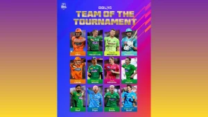 BBL|15 Team of the Tournament featuring David Warner, Finn Allen, Marcus Stoinis, and other standout players from the 2025-26 Big Bash League season