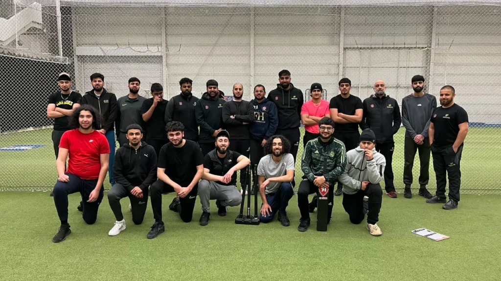 Group photo of players at the Ramadan Midnight League, a youth cricket initiative by Warwickshire CCC and Chance to Shine during Ramadan.